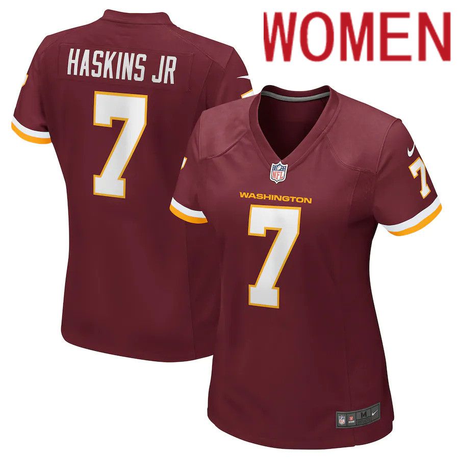 Women Washington Redskins 7 Dwayne Haskins Nike Burgundy Game NFL Jersey